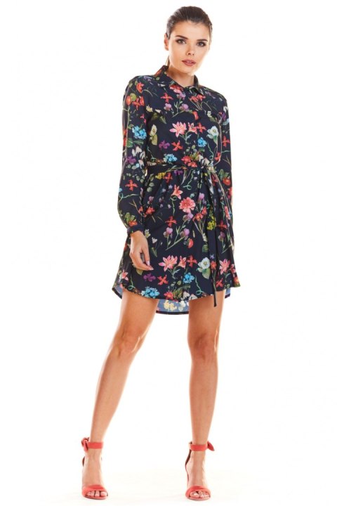 Sukienka Model M202 Flowers Navy - Infinite You Sukienka Model M202 Flowers Navy - Infinite You