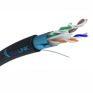 Kabel sieciowy CAT6 FTP (F/UTP) V2 zewnętrzny skrętka 25M Extralink