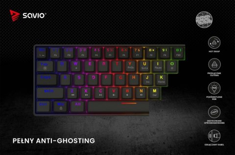 Klawiatura mechaniczna BLACKOUT X2 OUTEMU Blue, Hot Swap Savio