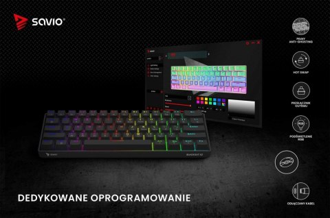Klawiatura mechaniczna BLACKOUT X2 OUTEMU Blue, Hot Swap Savio