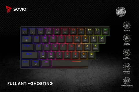Klawiatura mechaniczna BLACKOUT X2 OUTEMU Blue, Hot Swap Savio