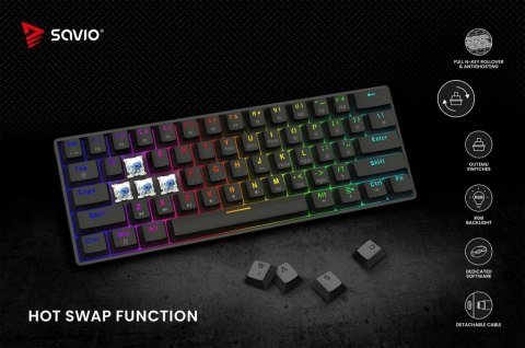 Klawiatura mechaniczna BLACKOUT X2 OUTEMU Blue, Hot Swap Savio