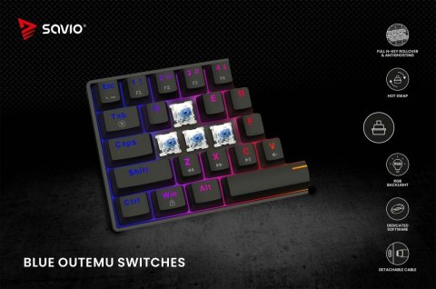 Klawiatura mechaniczna BLACKOUT X2 OUTEMU Blue, Hot Swap Savio