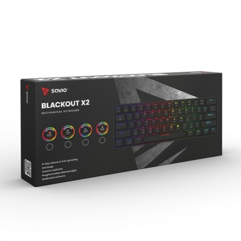 Klawiatura mechaniczna BLACKOUT X2 OUTEMU Red, Hot Swap Savio