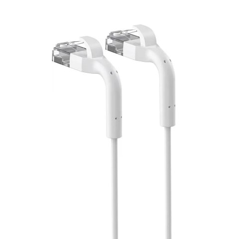 Patchcord kat.6 U/FTP 1Gbps miedź kabel sieciowy skrętka, łamana końcówka 0.5m biały