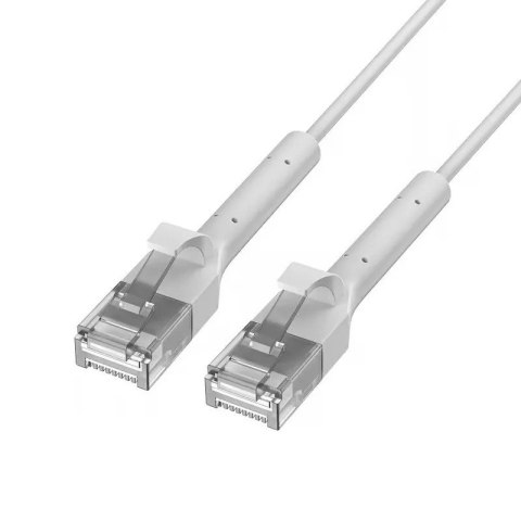 Patchcord kat.6a U/FTP 1Gbps miedź kabel sieciowy skrętka, łamana końcówka 0.5m biały