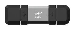 Pendrive C51 64GB USB-A USB-C 120 MB/s srebrny Silicon Power