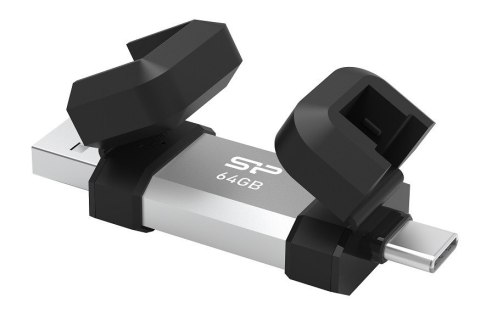 Pendrive C51 64GB USB-A USB-C 120 MB/s srebrny Silicon Power Pendrive C51 64GB USB-A USB-C 120 MB/s srebrny Silicon Power