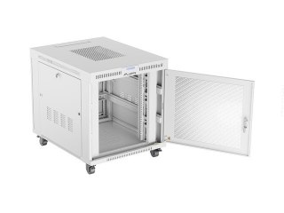 Szafa instalacyjna rack stojąca 19 cali 15U 800x1000 drzwi perforowane LCD szara (Flat pack)