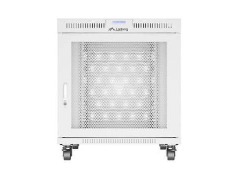 Szafa instalacyjna rack stojąca 19 cali 15U 800x1000 drzwi perforowane LCD szara (Flat pack) Lanberg