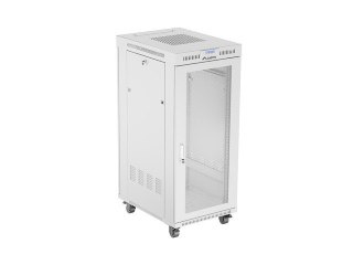 Szafa instalacyjna rack stojąca 19 cali 27U 600x800 drzwi perforowane LCD szara (Flat pack) Lanberg