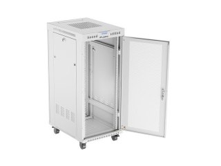 Szafa instalacyjna rack stojąca 19 cali 27U 600x800 drzwi perforowane LCD szara (Flat pack)