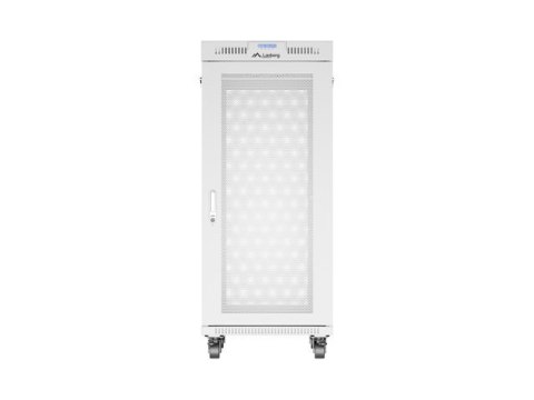 Szafa instalacyjna rack stojąca 19 cali 27U 600x800 drzwi perforowane LCD szara (Flat pack)