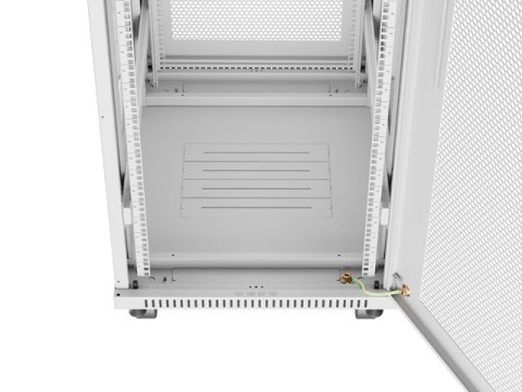 Szafa instalacyjna rack stojąca 19 cali 27U 600x800 drzwi perforowane LCD szara (Flat pack)
