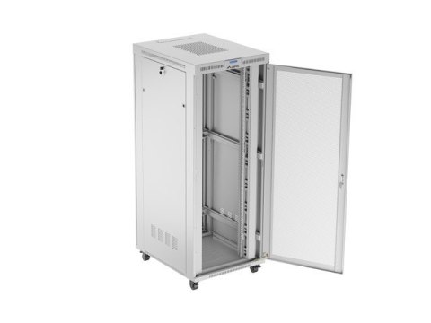 Szafa instalacyjna rack stojąca 19 cali 42U 800x1000 drzwi perforowane LCD szara (Flat pack) Lanberg
