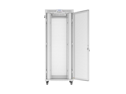 Szafa instalacyjna rack stojąca 19 cali 42U 800x1000 drzwi perforowane LCD szara (Flat pack) Lanberg