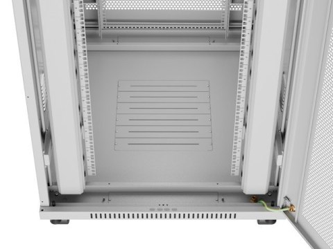 Szafa instalacyjna rack stojąca 19 cali 42U 800x1000 drzwi perforowane LCD szara (Flat pack) Lanberg