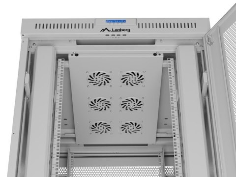 Szafa instalacyjna rack stojąca 19 cali 42U 800x1000 drzwi perforowane LCD szara (Flat pack) Lanberg
