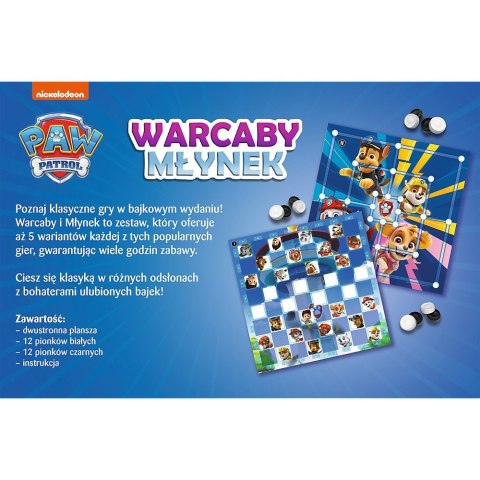 Gra Warcaby i Młynek Psi Patrol Trefl