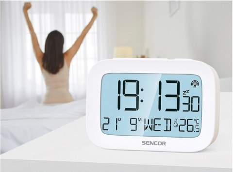 Budzik z termometrem, Zegar sterowany radiem DCF77 Sencor Budzik z termometrem, Zegar sterowany radiem DCF77 Sencor