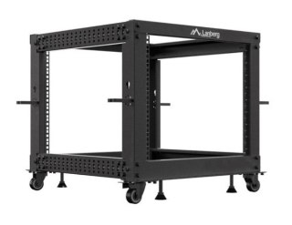 Open rack 19'' 9U 600x600-1100 regulowany czarny Lanberg