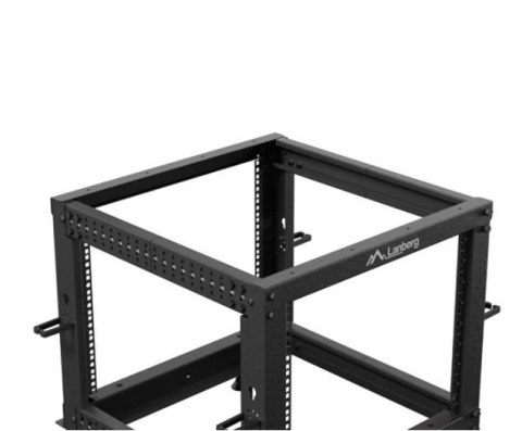 Open rack 19'' 9U 600x600-1100 regulowany czarny Lanberg