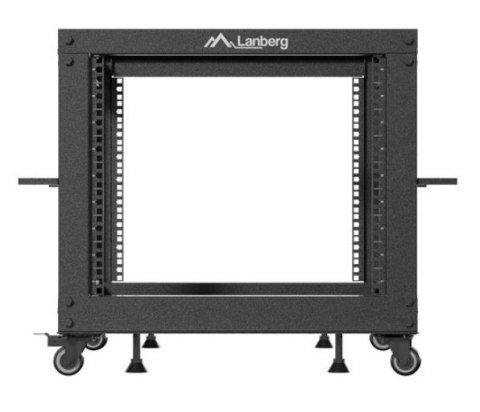 Open rack 19'' 9U 600x600-1100 regulowany czarny Lanberg