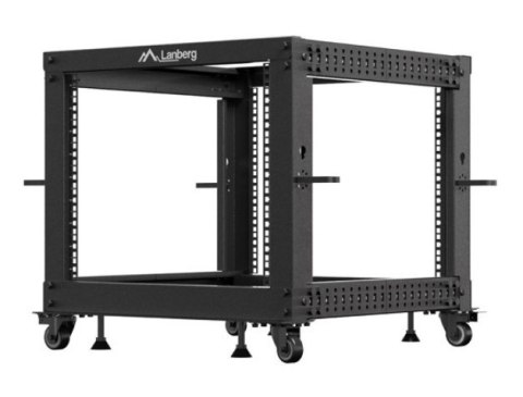 Open rack 19'' 9U 600x600-1100 regulowany czarny Lanberg