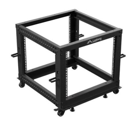 Open rack 19'' 9U 600x600-1100 regulowany czarny Lanberg