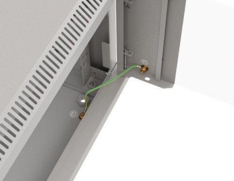 Szafa instalacyjna rack wisząca 19" 6U 540x350 szara drzwi przeszklone ( flat pack)