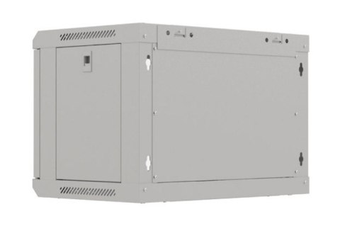 Szafa instalacyjna rack wisząca 19" 6U 540x350 szara drzwi przeszklone ( flat pack)