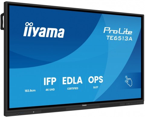 Monitor 65 cali TE6513A-B1AG INFRARED,40pkt,IPS,4K,7H,450cd/m2, WiFi,USB, ANDROID 14, Google EDLA,2x20W, UCHWYT CIENNY IIYAMA