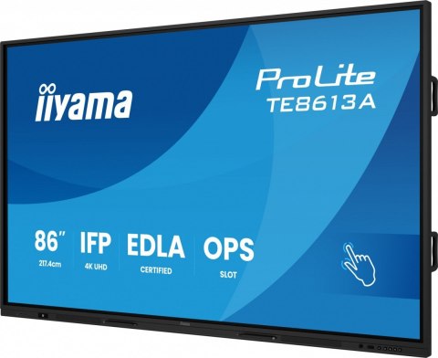 Monitor 86 cali TE8613A-B1AG INFRARED,40pkt,IPS,4K,7H,450cd/m2, WiFi,USB, ANDROID 14, Google EDLA,2x20W, UCHWYT CIENNY IIYAMA