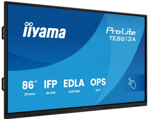 Monitor 86 cali TE8613A-B1AG INFRARED,40pkt,IPS,4K,7H,450cd/m2, WiFi,USB, ANDROID 14, Google EDLA,2x20W, UCHWYT CIENNY IIYAMA