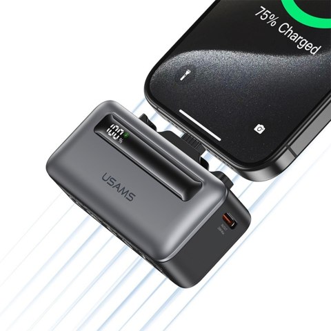 Powerbank 4500mAh 20W USB-C/Lightning Fast Charge szary USAMS