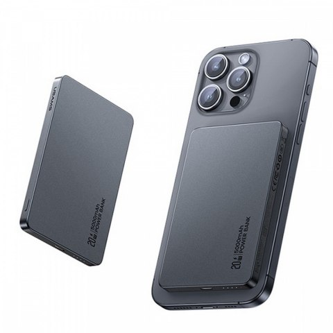 Powerbank 5000mAh 20W indukcyjny MagSafe PD biały