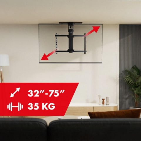 Sufitowy elektryczny uchwyt do TV MC-490 obsługa TUYA, max VESA 600x400, obrót 90st. 32-75', max 35 kg Maclean
