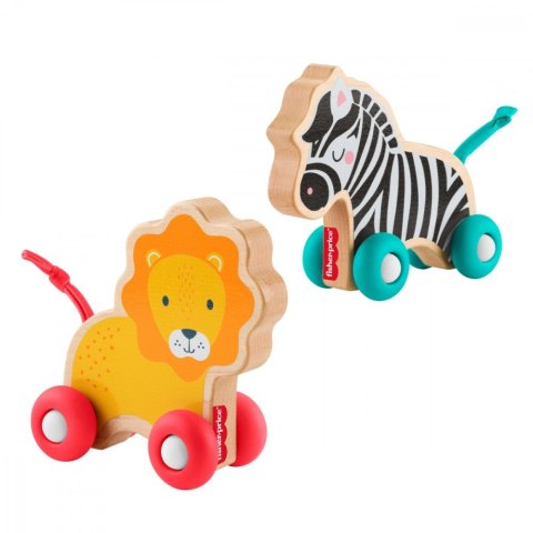Wood Drewniane zwierzątka do pchania Fisher Price