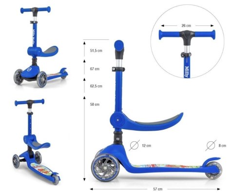 Hulajnoga Scooter Fuzzy Blue Milly Mally