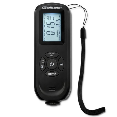 Miernik grubości lakieru z podświetlanym bocznym wyświetlaczem LCD | 0 ~ 2000um Qoltec Miernik grubości lakieru z podświetlanym bocznym wyświetlaczem LCD | 0 ~ 2000um Qoltec