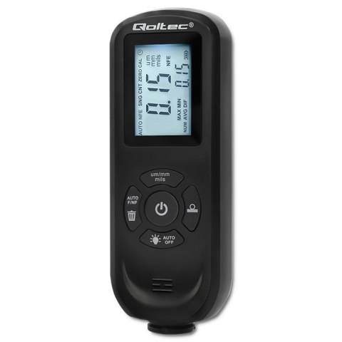 Miernik grubości lakieru z podświetlanym bocznym wyświetlaczem LCD | 0 ~ 2000um Qoltec Miernik grubości lakieru z podświetlanym bocznym wyświetlaczem LCD | 0 ~ 2000um Qoltec