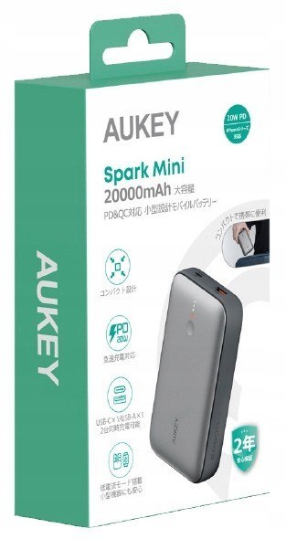 PB-Y57 Mini Power Bank 20000mAh 22.5W 2xUSB PD 3.0 QC 3.0 LED AUKEY