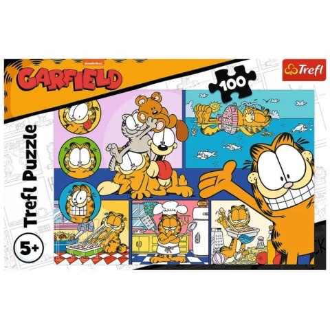 Puzzle 100 elementów Leniwy Garfield Trefl