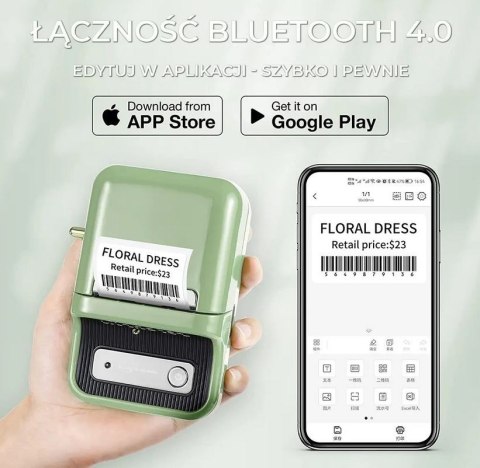 Drukarka etykiet B21S zielona