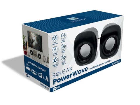 Głośniki komputerowe PowerWave SQ1003 stereofoniczne SQUEAK Głośniki komputerowe PowerWave SQ1003 stereofoniczne SQUEAK