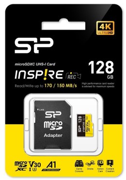 Karta pamięci microSDXC Inspire 128GB UHS-I U3 A1 V30 4K TLC Silicon Power