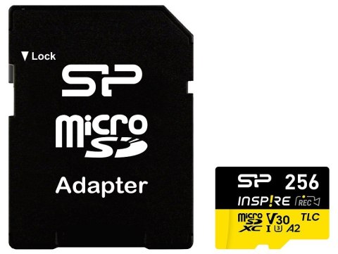 Karta pamięci microSDXC Inspire 256GB UHS-I U3 A2 V30 4K TLC Silicon Power Karta pamięci microSDXC Inspire 256GB UHS-I U3 A2 V30 4K TLC Silicon Power