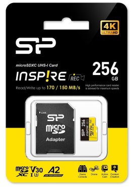 Karta pamięci microSDXC Inspire 256GB UHS-I U3 A2 V30 4K TLC Silicon Power