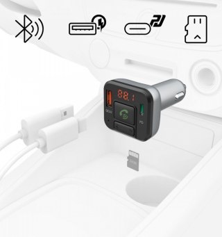 Transmiter FM z bluetooth i ładowarką 20W Hama