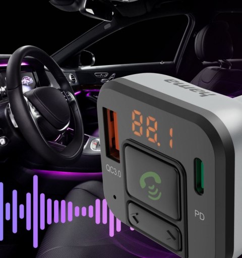 Transmiter FM z bluetooth i ładowarką 20W Hama